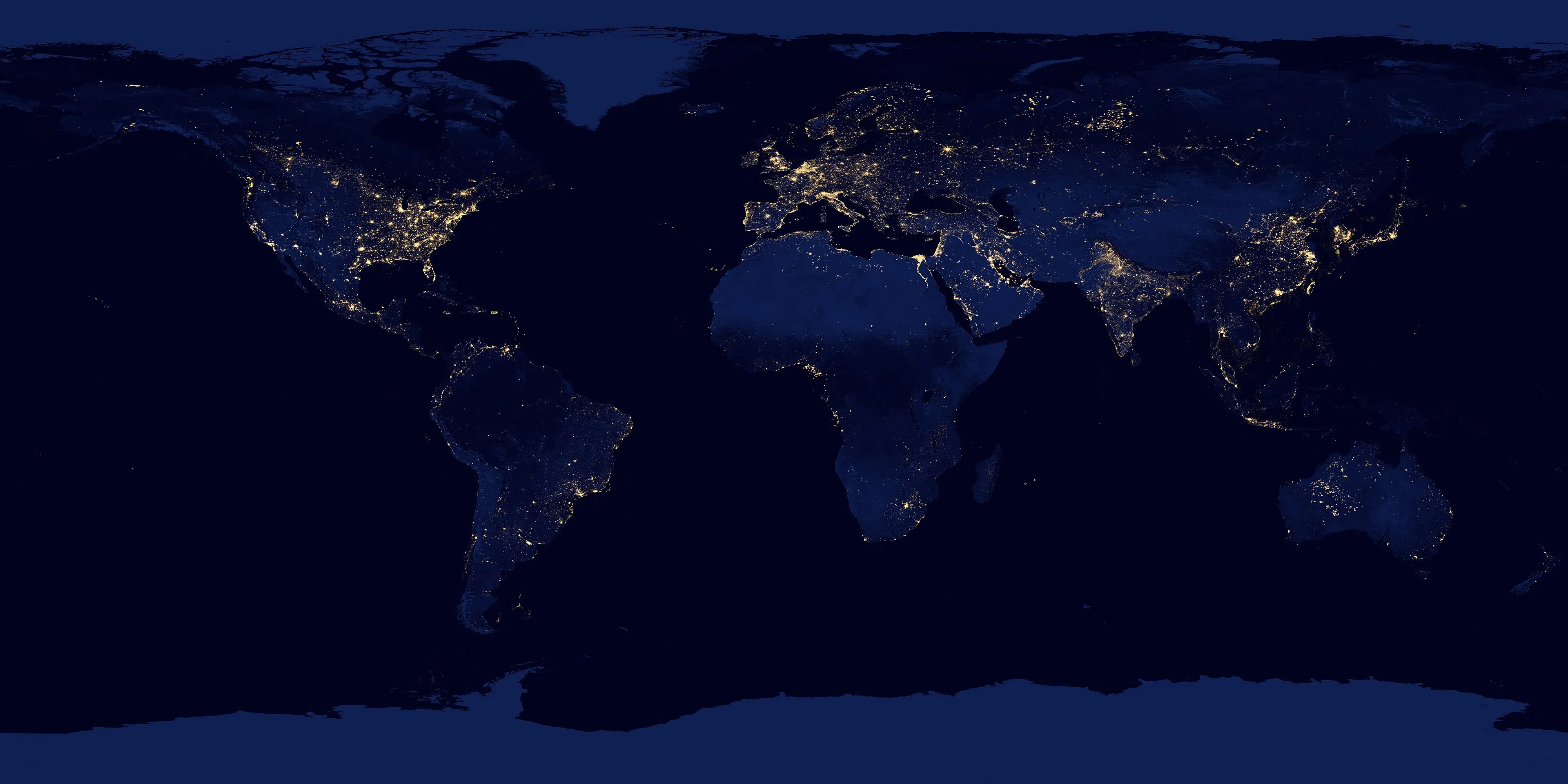 The Earth at night seen from space